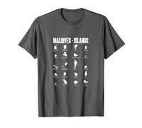 Isola di Maldive Mappa Maglietta, Uomo, Asfalto, 3XL