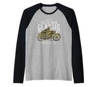 Isola di Man Manx Moto Race Vintage Biker Manx Classic Maglia con Maniche Raglan