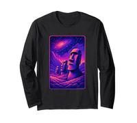 Isola di Pasqua Moai Heads - Rapa NUI Alien Galaxy Art Maglia a Manica