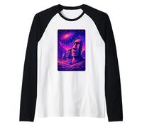 Isola di Pasqua Moai Heads - Rapa NUI Alien Galaxy Art Maglia con Maniche Raglan