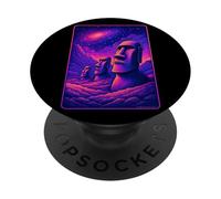Isola di Pasqua Moai Heads - Rapa Nui Alien Galaxy Art PopSockets PopGrip Adesivo