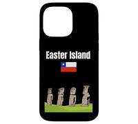Isola di Pasqua moai statue souvenir Cile vacanza bandiera Cile Custodia per iPhone 14 Pro Max