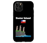 Isola di Pasqua souvenir mare scogliera con moai statua bandiera del Cile Custodia per iPhone 11 Pro