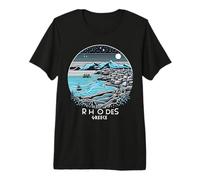 Isola di Rodi Grecia Grecia Souvenir Hellas Vacation Line Art Maglietta Premium