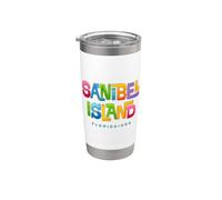 Isola di Sanibel, Florida, design tipografico della metà del secolo Bicchiere termico in acciaio inox doppia parete