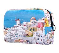 Isola Di Santorini Borsa Per Cosmetici Borsa Per Trucco Borsa Per Borsetta, 7,3X3x5,1 Pollici