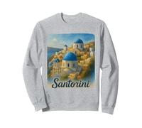Isola di Santorini Grecia Acquerello Spiaggia Viaggio Souvenir Felpa