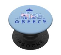 Isola di Santorini Grecia Chiese greco-ortodosse Minimalista PopSockets PopGrip Adesivo