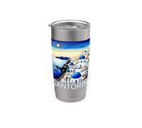 Isola di Santorini Grecia Greco Souvenir Vacanze Hellas Thira Bicchiere termico in acciaio inox doppia parete