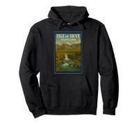 Isola di Skye Scozia Fairy Pools Vintage 50's Art Graphic Felpa con Cappuccio