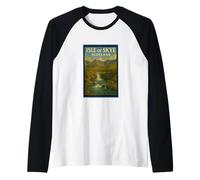 Isola di Skye Scozia Fairy Pools Vintage 50's Art Graphic Maglia con Maniche Raglan