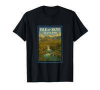 Isola di Skye Scozia Fairy Pools Vintage 50's Art Graphic Maglietta