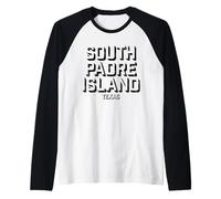 Isola di South Padre Texas - Blocco TX di South Padre Island Maglia con Maniche Raglan