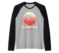 Isola di Zante Grecia Retro Sunset Wear Maglia con Maniche Raglan
