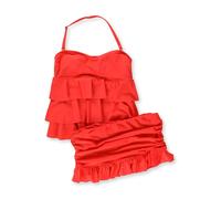 Isola Fuga Gonna A Volant A Strati 2 Pezzi Bikini, Arancione, 8