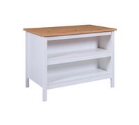 ISOLA MULTIFUNZIONE BIANCO E ROVERE, 124X75X91,5 CM