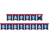 Isola Party Festone con scritta Happy Birthday Generico a tema Magia per addobbi e decorazioni compleanno| Feste di compleanno bambino| Dimensioni: 220x18 cm| 1 pezzo| Multicolore