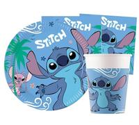 Isola Party Kit Festa di Compleanno Lilo & Stitch per 8 Persone Eco-Friendly (8 Piatti ⌀ 23 cm, 8 Bicchieri 266 ml, 20 Tovaglioli 33x33 cm di Carta)