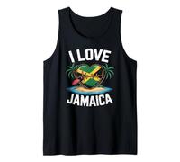 Isola sulla Spiaggia con Bandiera I Love Jamaica Heartbeat Canotta