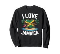 Isola sulla Spiaggia con Bandiera I Love Jamaica Heartbeat Felpa