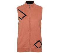 Isola Verda Golf IGLKNT1754 Womens Strato Intermedio Zip Up Jacquard Foderato Diamante Patterned Full Zip Ponticello Pullover, Salmone, Taglia 12