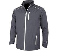 Isola Verde Golf IGJKT1723 Mens zip Giacca impermeabile antivento traspirante Sport Pioggia, Nero/Bianco, Grande