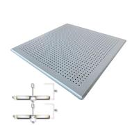 Isolamenti Controsoffitti Metallici Modulari, 60x60 cm, Bianco/White RAL 9003 , Acciaio Zincato, Alta Prestazione Acustica, 20 Pannelli, 7,20 mq (LAY-IN 15 foratura quadrata)