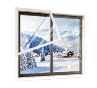 Isolamento per finestre, pellicola trasparente con cinghie adesive, involucro per finestre in plastica riutilizzabile per la copertura isolante termica impermeabile addensata per bianco W160cm,H140cm