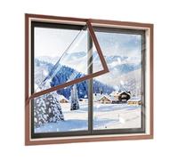 Isolamento per finestre, pellicola trasparente con cinghie adesive, involucro per finestre in plastica riutilizzabile per la copertura isolante termica impermeabile addensata per caffè W200cm,H180cm