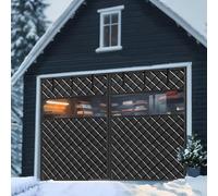 Isolamento Per Porta Da Garage Per L'inverno, Tenda Da Garage Con Isolamento Termico Magnetico E Finestra Trasparente, Zanzariera Per Porta Auto Con Cotone Spesso(Black,16x16FT)