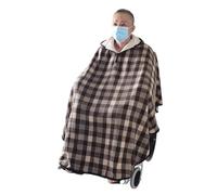 Isolamento termico semichiuso Plaid Riscaldato per Sedia a Rotelle Adulti - Coperta con Cappuccio Impermeabile in Pile, Doppio Strato Isolante per Inverno - Lavabile in Lavatrice per Anziani