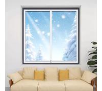 Isolante per Finestre Trasparente Termico Isolamento per Finestra Interno Antivento e Polvere per Agenti Atmosferici Antigelo Riutilizzabile Essenziali per L'inverno Bordo Bianco (125x210cm)