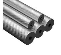 Isolante per Tubature Coppelle in Lana di Roccia, Condizionatore Autoadesivo Tubi con Foglio di Alluminio, Tubo Isolante Antigelo per Esterni, per Tubi Acqua Fredda e Calda(76mm*30mm*0.95m)
