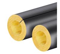 Isolante per tubi in lana di roccia, 1 m, isolamento per tubi esterni, con foglio di alluminio autoadesivo per tubi dell'acqua, tubi per aria condizionata (27 x 30 mm)