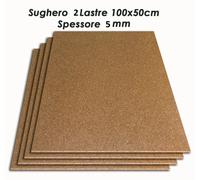 ISOLANTE SUGHERO NATURALE PER ACUSTICA LASTRE 100x50cm sp.5mm conf. 2 LASTRE1MQ