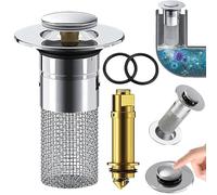 Isolate odor and prevent cockroaches-Stainless Steel Floor Drain Filter,Pop Up Sink Drain Stopper,Bathroom Sink Stopper Hair Catcher,Stainless Steel Basin Drain Filter Sink Strainer with Basket (1PCS)