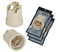 ISOLATECH 3pcs E27 zoccolo in ceramica con staffa di montaggio e filettatura interna M10x1 Lampadine a risparmio energetico a LED (max.250V/4A) per casa soffitto bagno resistente al calore