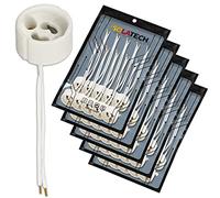 ISOLATECH 50x Portalampada GU10 Ceramica con Ghiere per LED | Per lampadine a risparmio energetico, Max. 250V/2A, Per casa, incasso, soffitto, cucina, bagno, Resistente al calore