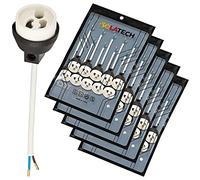 ISOLATECH 50x Portalampada GU10 Ceramica con Manicotti in Rame Crimpati | VDE e RoHS, Max. 250V/2A 100W, Cavo 0,75mm², Per LED e alogene, Resistente al calore, Per casa