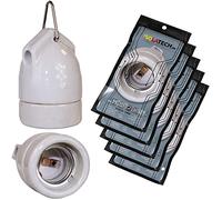 ISOLATECH 5pcs E27 ceramica presa appesa con occhiello in metallo LED lampadine a risparmio energetico (max.250V/4A) lampadine per la casa cucina frigorifero installazione resistente al calore
