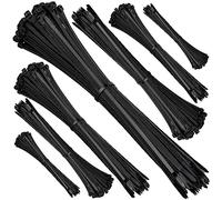 ISOLATECH fascette nere resistenti ai raggi UV grandi piccole lunghe piatte Set 200 pezzi 40 pezzi ciascuno: 100 mm x 2,5 mm, 160 mm x 2,5 mm, 200 mm x 3,6 mm, 300 mm x 3,6 mm, 450 mm x 7,6 mm