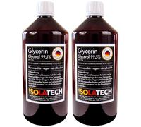 ISOLATECH Glicerina 99,5% 2 litri di qualità farmaceutica made in Germany, misurata al 99,98% di pura glicerina vegetale, glicerolo (contenuto 2 x 1,2kg)