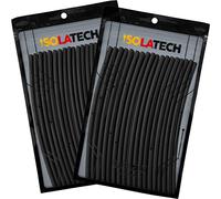 ISOLATECH Guaina Termorestringente Set Assortimento - Ø3mm x 4m (20 pz x 20cm) & Ø5mm x 3,6m (18 pz x 20cm) - Nero - Rapporto di Restringimento 2:1 - Senza Adesivo & Senza Marcatura