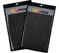 ISOLATECH Guaina Termorestringente Set Assortimento - Ø5mm x 3,6m (18 pz x 20cm) & Ø8mm x 3m (15 pz x 20cm) - Nero - Rapporto di Restringimento 2:1 - Senza Adesivo & Senza Marcatura
