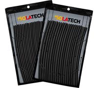 ISOLATECH tubo termorestringente 2:1 senza adesivo nero Ø2mm 5,0 metri in 25pz x 20cm e Ø3mm 4,0 metri in 20pz x 20cm per automotive isolamento cavi resistente ai raggi UV riparazione non etichettata