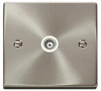 Isolato Presa Coassiale, 1 Banda, Cromo Satinato - VPSC158WH