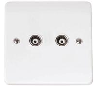 Isolato Presa Coassiale, 2 Banda, Bianco - CMA159