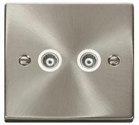 Isolato Presa Coassiale, 2 Banda, Cromo Satinato - VPSC159WH