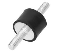 Isolatore Antivibrazione in Gomma M6, 4 Pezzi, con 2 Perni Filettati, VV20x15, Nero e Argento, per Riduzione Vibrazioni e Rumore Motori Auto e Barca