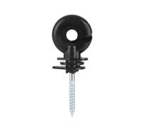 Isolatori per pali in legno avvitabili Black Field Guardian, isolatori ad anello per recinzioni elettriche, filo o nastro in polietilene, 100 pezzi